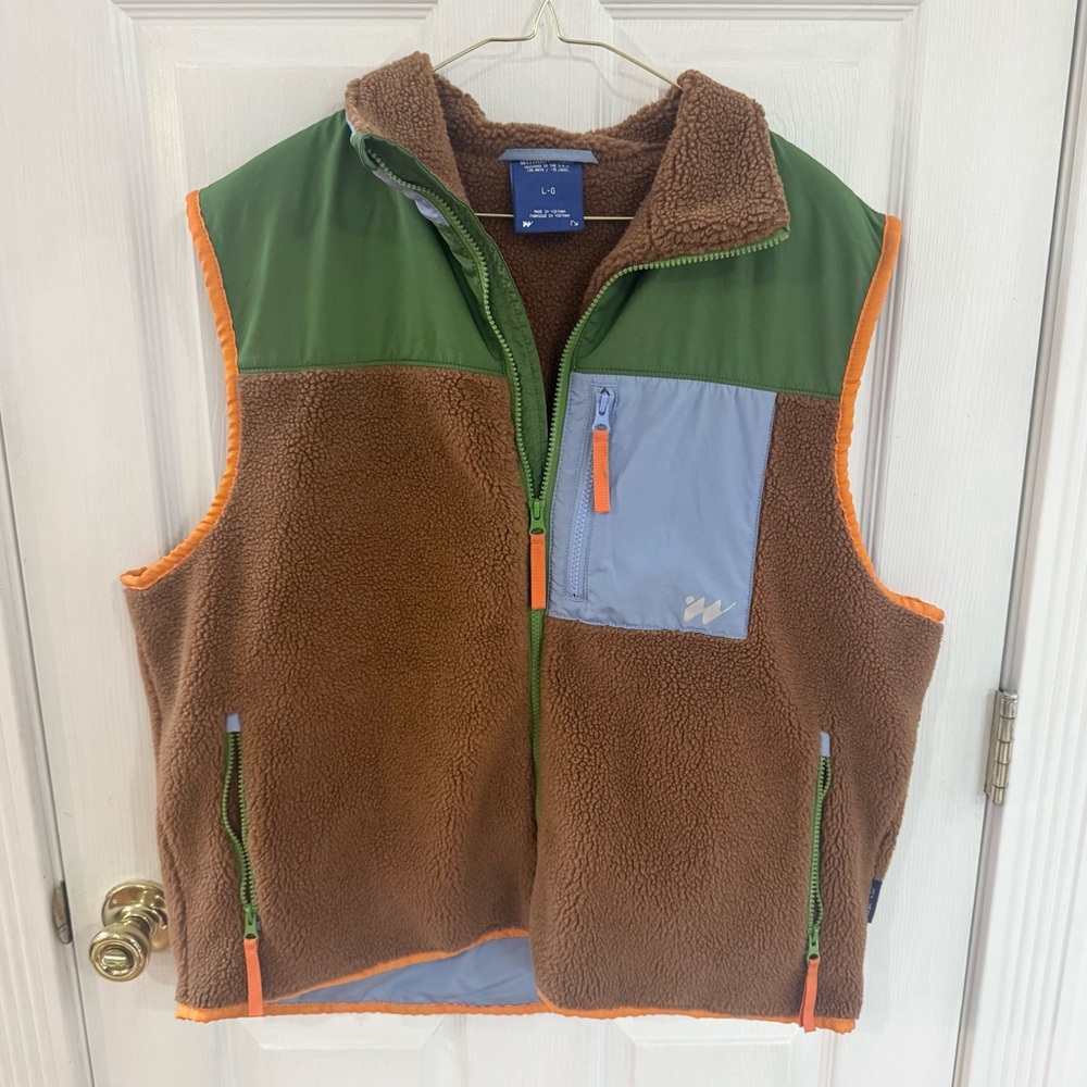 UO Urban Outfitters Without Walls Colorblock Fleece Vest LARGE